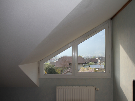 Fenêtre trapèze 2 vantaux en PVC